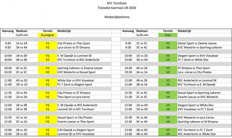 Transitie Toernooi U9 2020